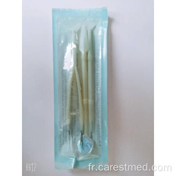 Kit d&#39;appareils jetables dentaires Brucelle de sonde de miroir dentaire